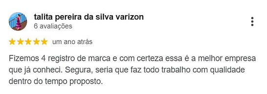 Avaliação 5 estrelas de Talita Varizon sobre a Negócios do Pai